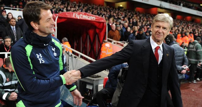 Tim Sherwood and Arsene Wenger before Arsenal's January FA Cup win against Tottenham