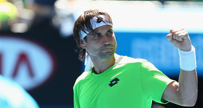 David Ferrer celebrates an easy win