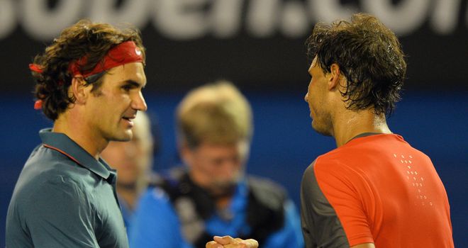 Roger Federer (left): Swiss has lost 23 of his 33 career meetings with Rafael Nadal