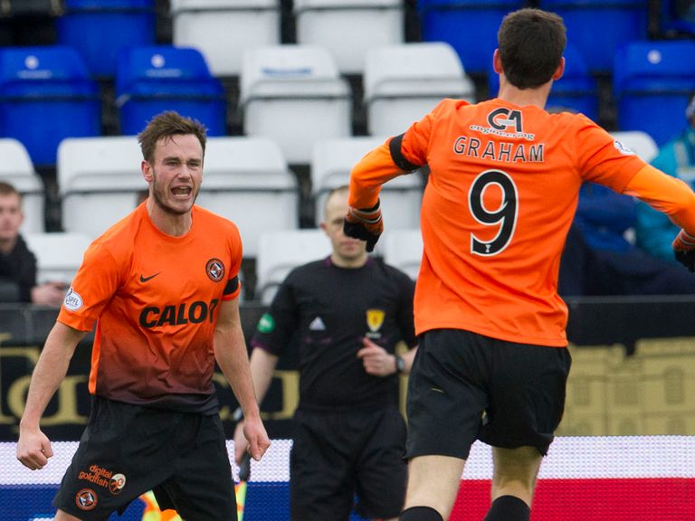 Dundee United defender Keith Watson celebrates