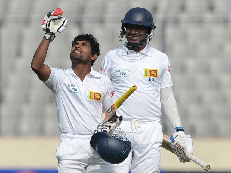 Kaushal Silva celebrates his century