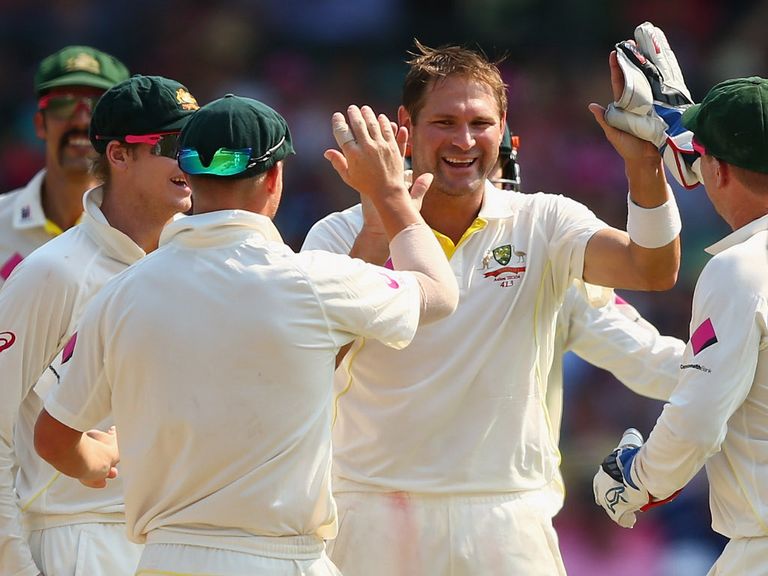 Ryan Harris celebrates another English victim