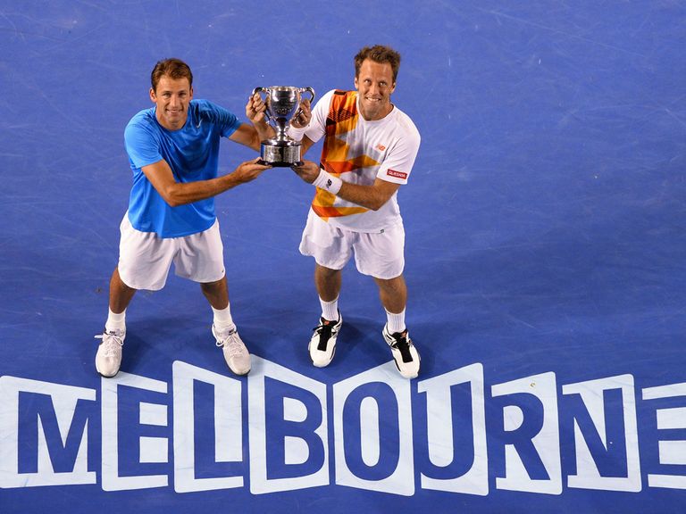 Kubot and Lindstedt celebrate their Australian Open win