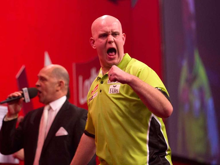Michael van Gerwen: Pulled away from Dave Chisnall to win comfortably
