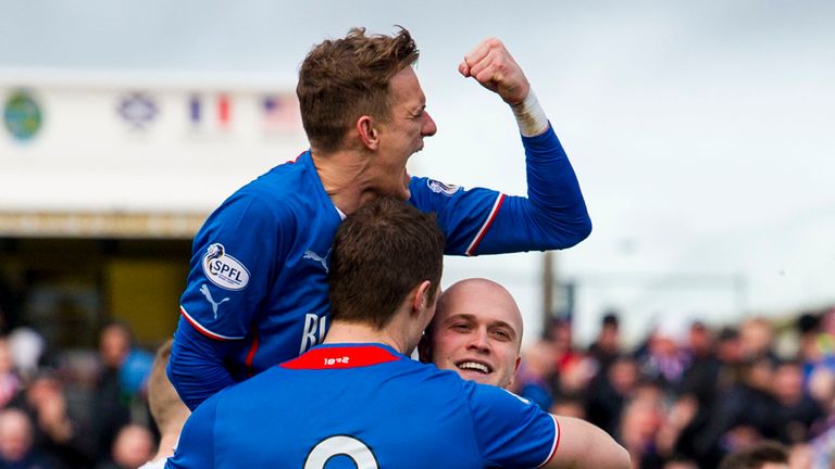 Nicky Law (r): Broke the deadlock against Ayr United