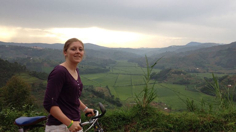 Heather takes in the sights while on a bike ride to the Sorwathe Tea plantation