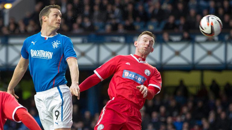 Jon Daly: Glances in a Lee Wallace free-kick to make it 2-0