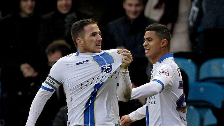 Ross McCormack (left): Celebrates one of his goals against Huddersfield