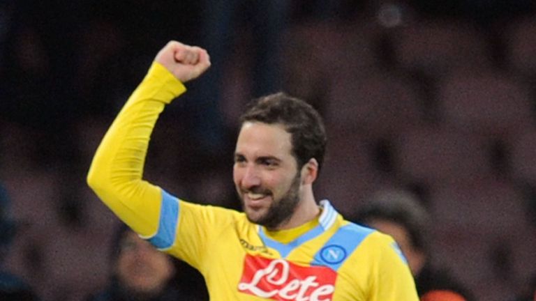 Gonzalo Higuain: Celebrates steering Napoli into the final