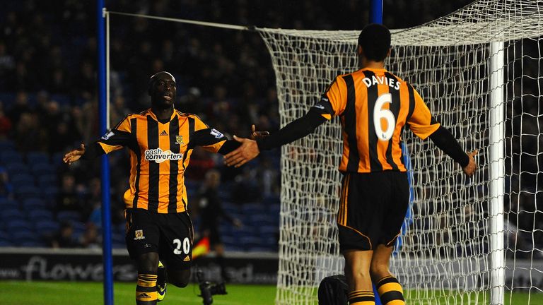 Yannick Sagbo: Celebrates the equaliser against Brighton