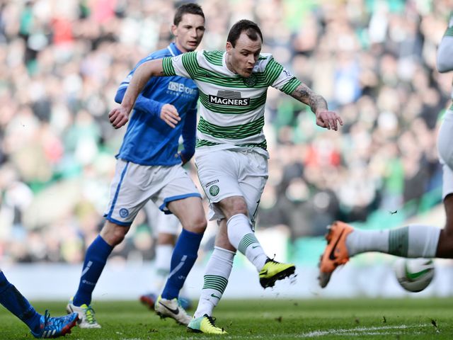Celtic's Anthony Stokes shoots on goal