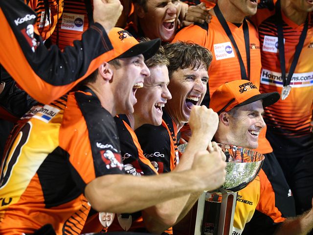 Perth Scorchers celebrate their Big Bash success