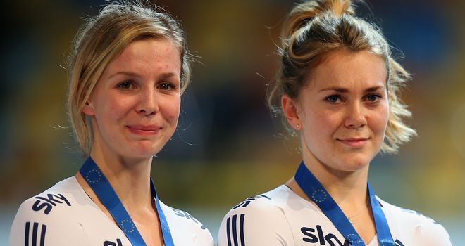 Becky James, left, and Jess Varnish are targeting sprint medals in Cali