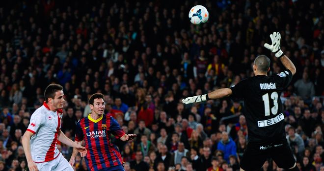 Lionel Messi scores an historic goal for Barcelona