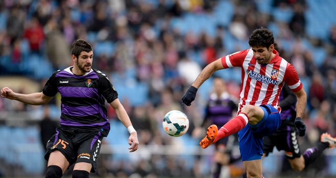Diego Costa fires the ball home for Atletico Madrid