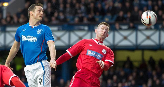 Jon Daly: Glances in a Lee Wallace free-kick to make it 2-0