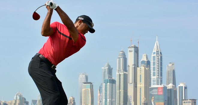 Tiger Woods during his final round in Dubai