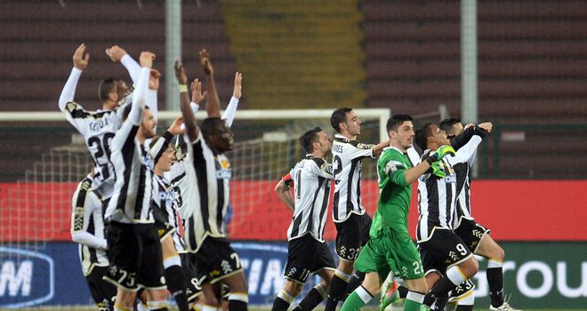 Udinese celebrate their victory