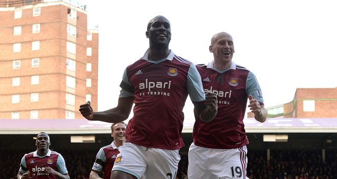 Carlton Cole: Celebrates putting West Ham in front