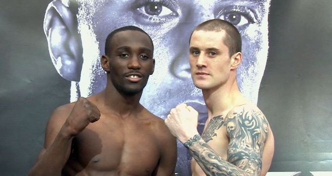 Ricky Burns and Terrance Crawford at the weigh-in