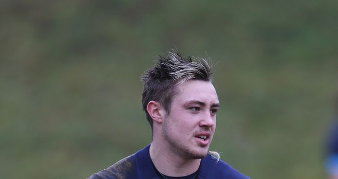 Jack Nowell looks on during an England training session held at Pennyhill Park