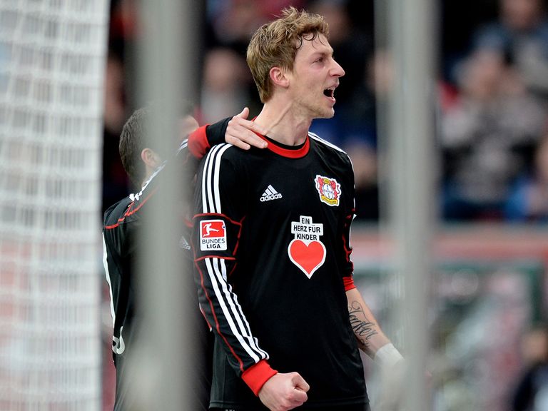 Stefan Kiessling celebrates for Leverkusen