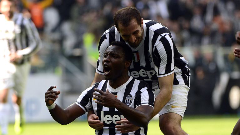 Kwadwo Asamoah: Celebrates the game's only goal