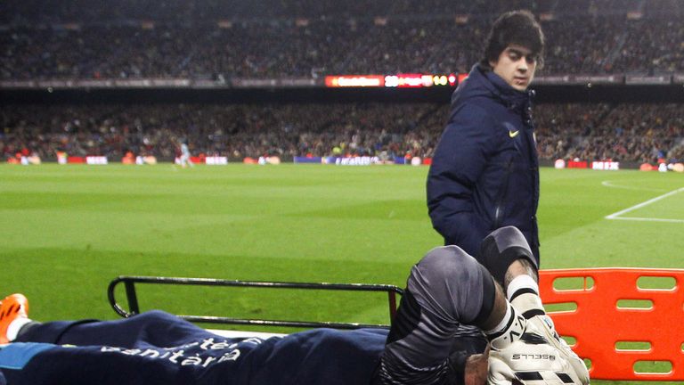 Victor Valdes: Stretchered off against Celta Vigo and will now miss the World Cup
