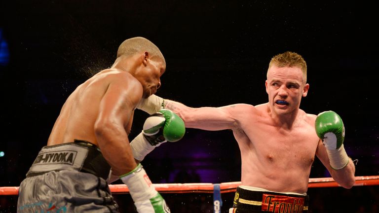 Frankie Gavin (R): Was untroubled by Sacky Shikukutu bar a second-round knockdown