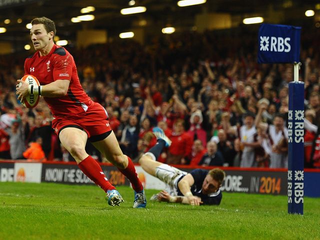 George North goes in for a Wales try