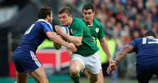 Brian O'Driscoll in action in his final game for Ireland