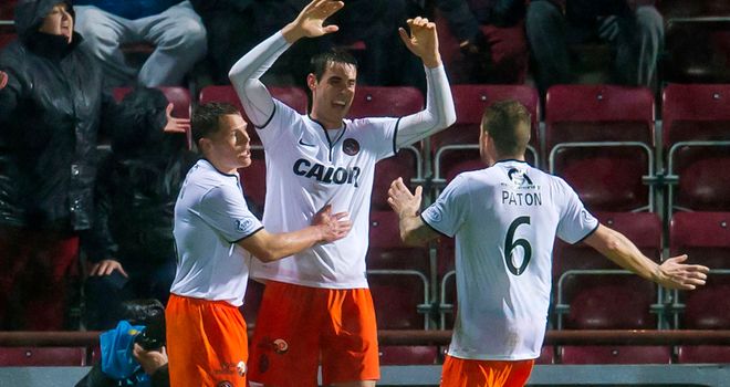Brian Graham: Celebrates opening the scoring at Tynecastle