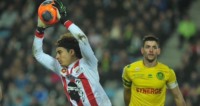 Ajaccio's Mexican goalkeeper Memo catches the ball