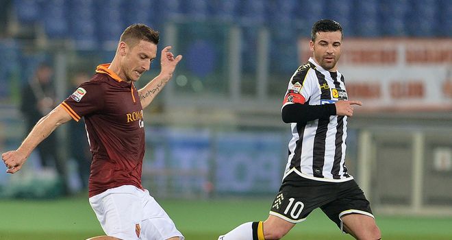 Roma's forward Francesco Totti in action