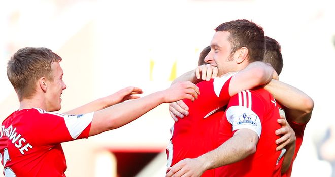 Rickie Lambert: Celebrates netting in the 4-2 win over Norwich City