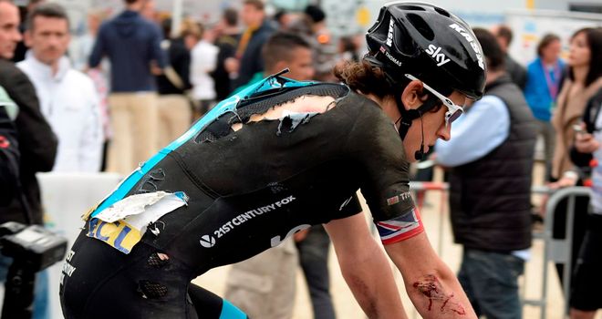 Geraint Thomas crashed out of Paris-Nice race