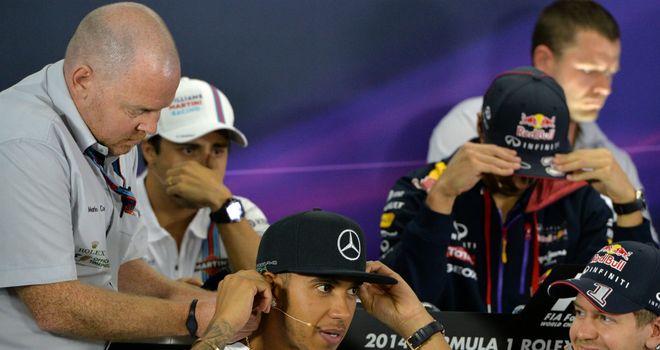 The drivers are mic'd up for their press grilling