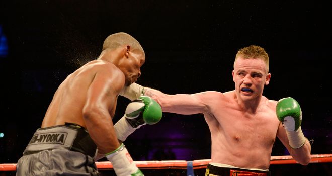 Frankie Gavin (R): Was untroubled by Sacky Shikukutu bar a second-round knockdown