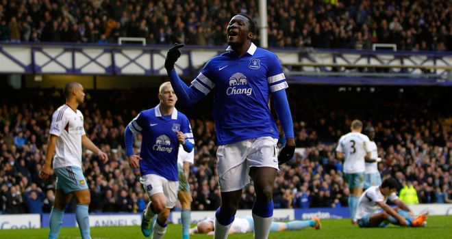 Romelu Lukaku: Celebrates the winner against West Ham