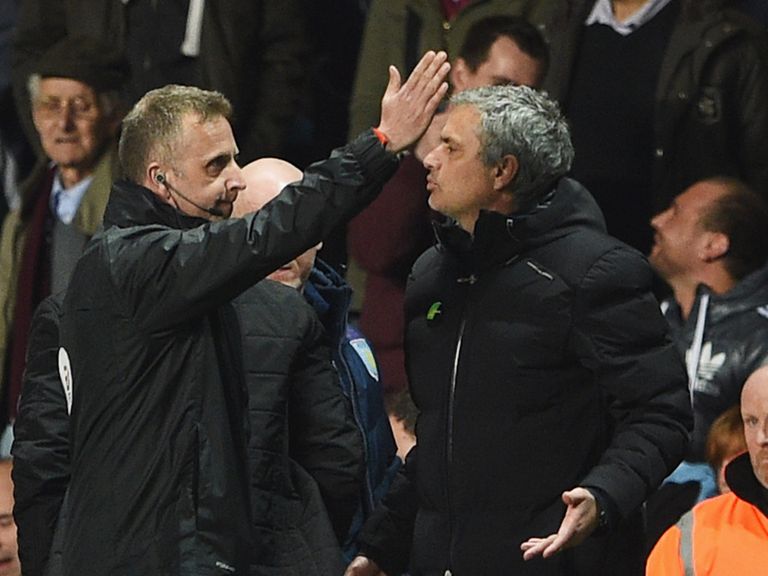 Jose Mourinho: Chelsea manager is ordered to the stands at Villa Park