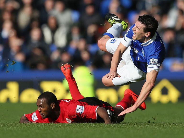 Gareth Barry: Takes flight following Theophile-Catherine's challenge