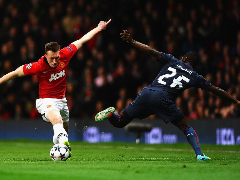 Phil Jones in action in the Champions League