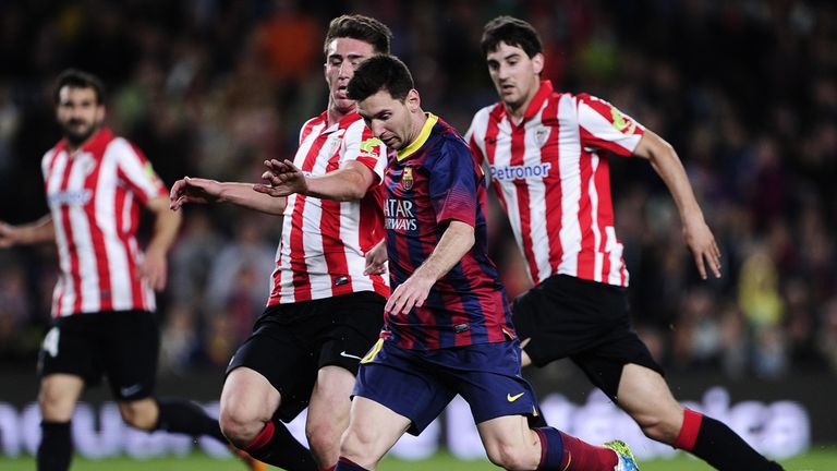 Lionel Messi in action for Barcelona