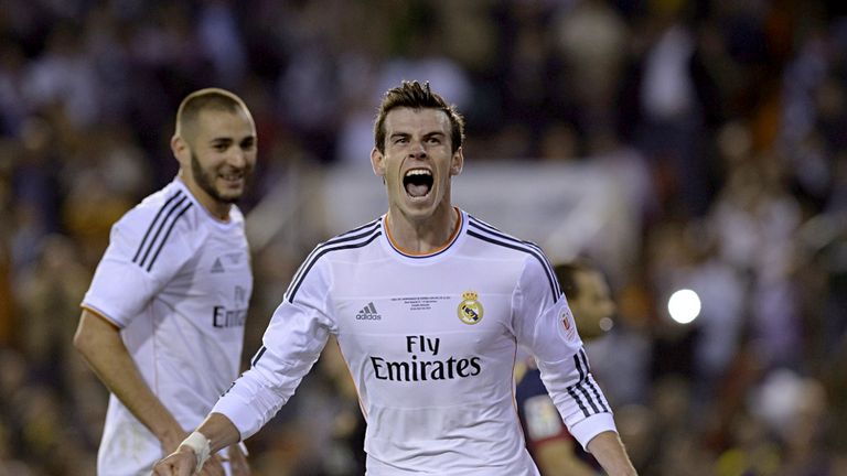 Gareth Bale: Celebrates after scoring the winner in Copa del Rey