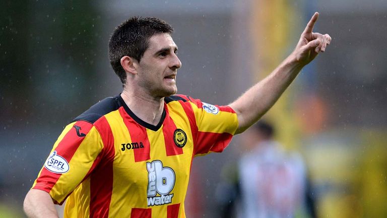 Partick's Kris Doolan celebrates scoring the opening goal
