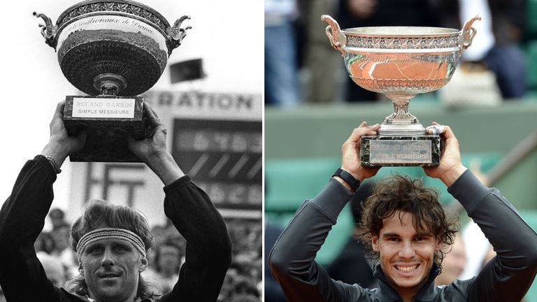 Sweden's Bjorn Borg and Spain's Rafael Nadal have shared 15 Roland Garros titles between them
