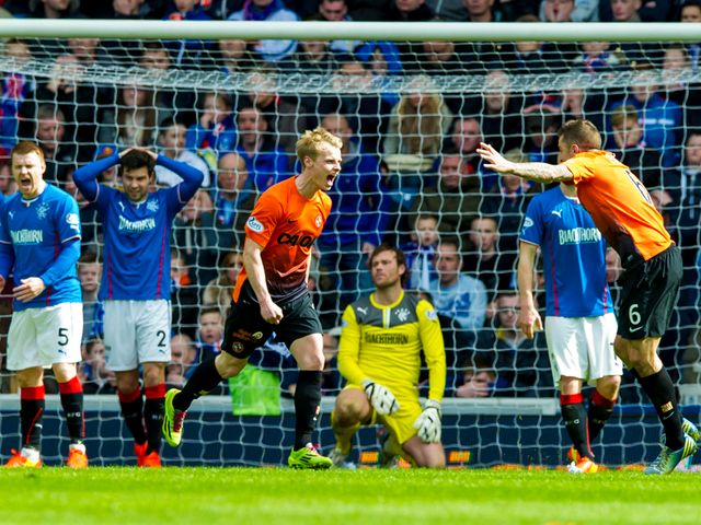 Gary Mackay-Steven celebrates for Dundee United