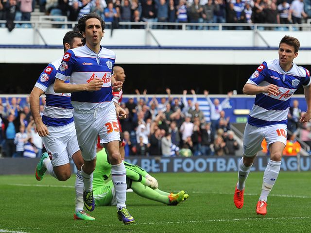 Yossi Benayoun celebrates scoring for QPR
