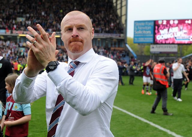 Sean Dyche enjoys the celebrations at Turf Moor