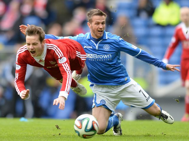 Peter Pawlett is taken out by Chris Millar